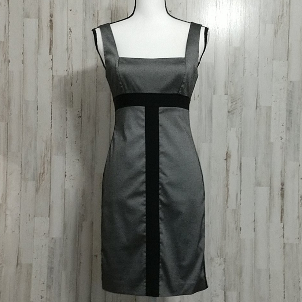 bebe Black & Grey Sleeveless Dress